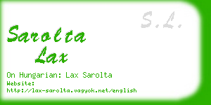 sarolta lax business card